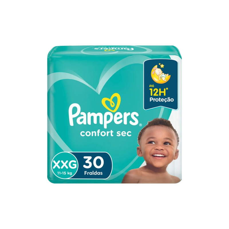 FRALDA PAMPERS CONFORT SEC XXG COM 30 UNIDADES