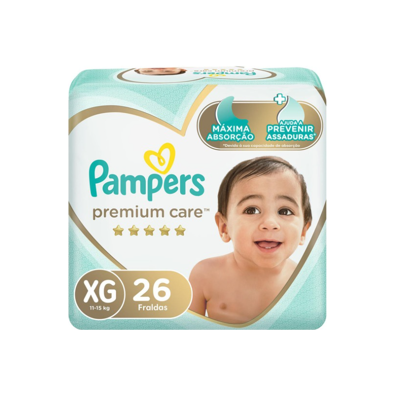 FRALDA PAMPERS PREMIUM CARE XG COM 26 UNIDADES