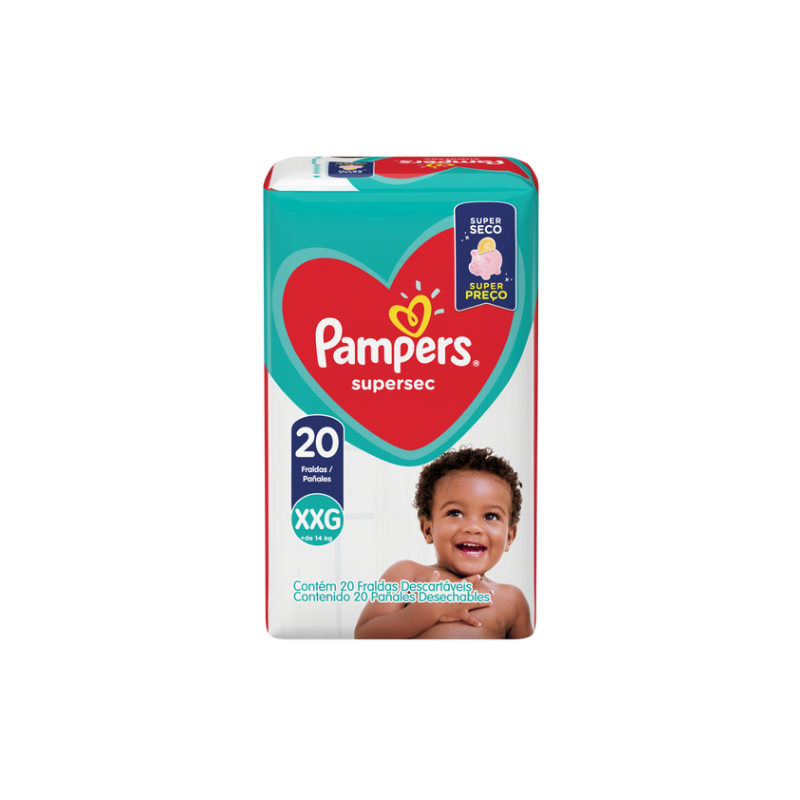 FRALDA PAMPERS SUPERSEC XXG 20 UNIDADES