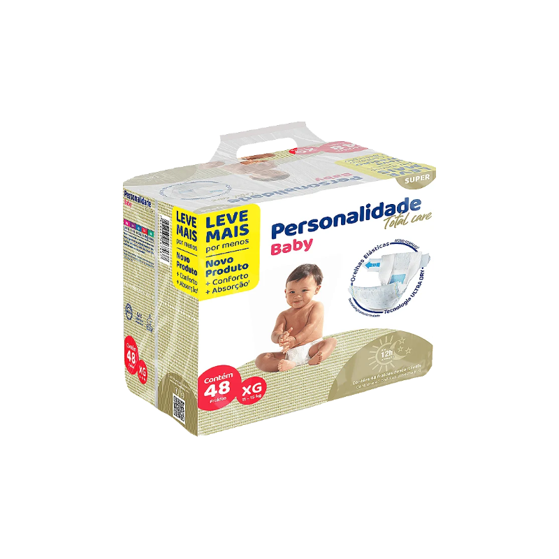 FRALDA PERSONALIDADE BABY TOTAL CARE XG COM 48 UNIDADES