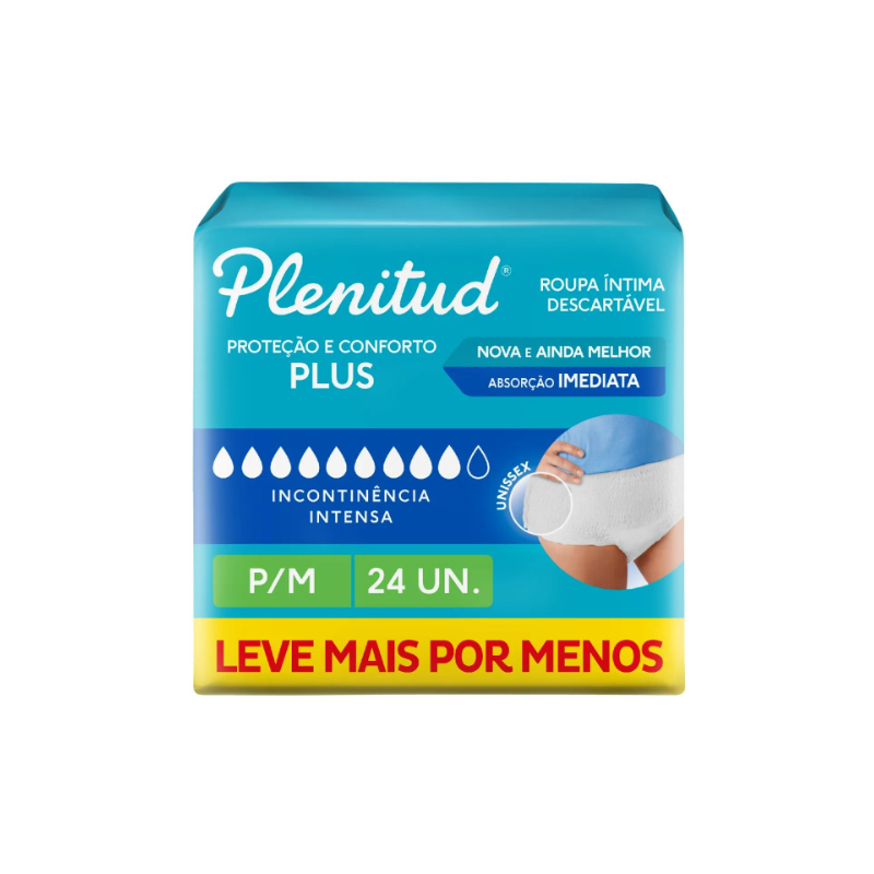 ROUPA INTIMA PLENITUDE PROTECT PLUS P/M COM COM 24 UNIDADES