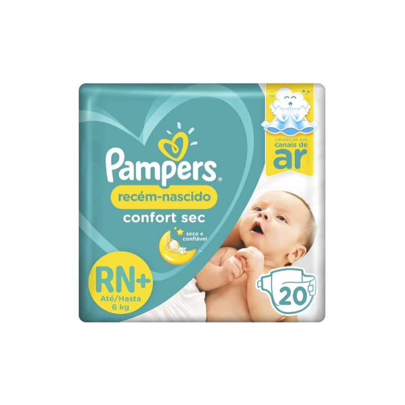 FRALDA PAMPERS CONFORT SEC RN COM 20 UNIDADES