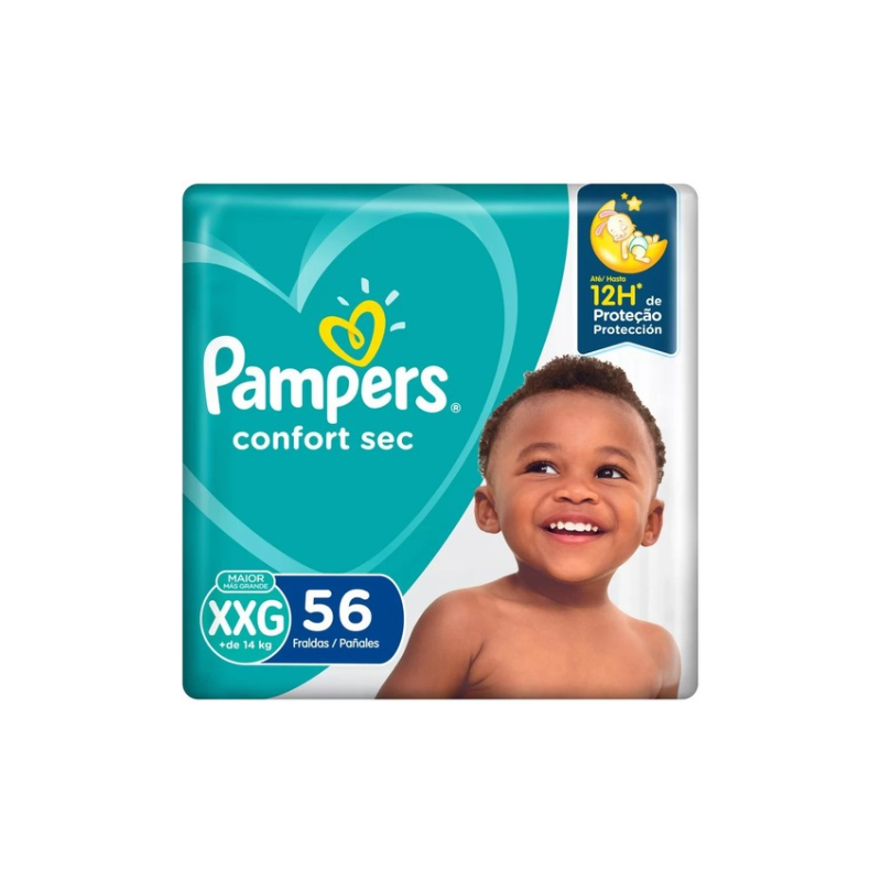 FRALDA PAMPERS CONFORTSEC SUPER BAG XXG COM 56 UNIDADES