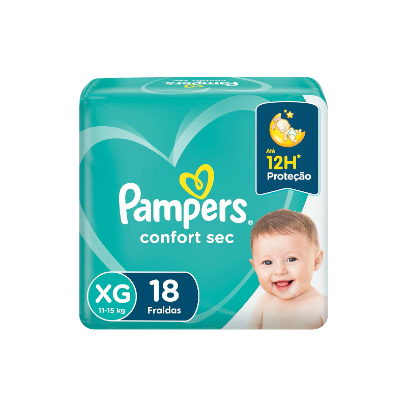 FRALDA PAMPERS CONFORT SEC XG COM 18 UNIDADES