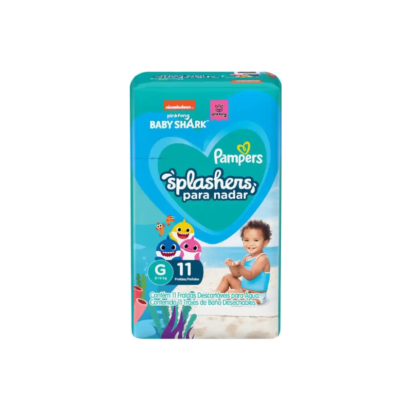 FRALDA PAMPERS SPLASHERS COM M/G 11 UNIDADES