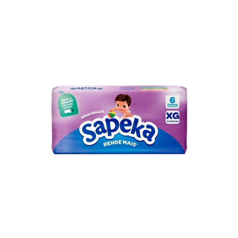 FRALDA SAPEKA REG RENDE MAIS XG 6 UNIDADES