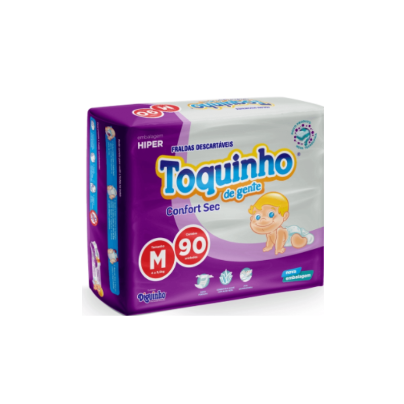 FRALDA TOQUINHO CONFORT HIPER M COM 90 UNIDADES