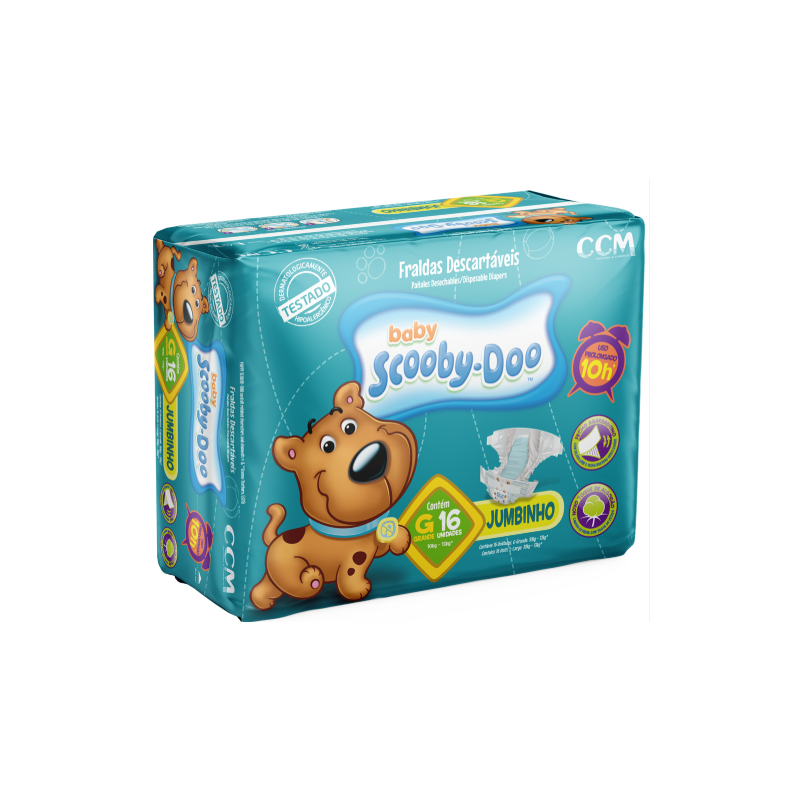 FRALDA SCOOBY DOO JUMBINHO G COM 16 UNIDADES