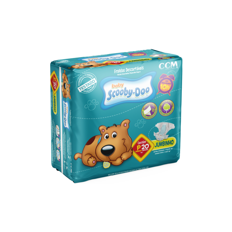 FRALDA SCOOBY DOO JUMBINHO P COM 20 UNIDADES