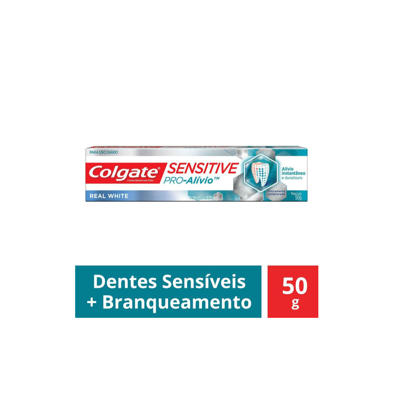 CREME DENTAL COLGATE SENSITIVE PRO-ALÍVIO REAL WHITE 50G
