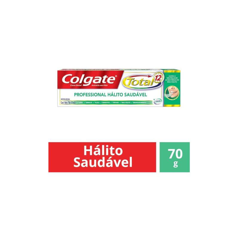 CREME DENTAL COLGATE TOTAL 12 PROF. HÁLITO SAUDÁVEL 70G