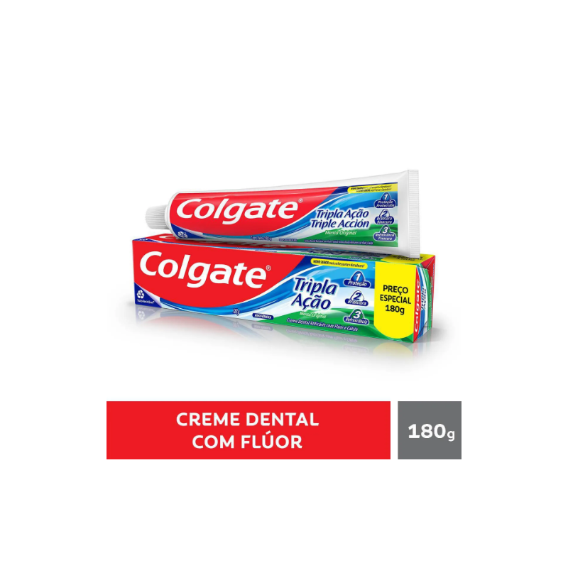 CREME DENTAL COLGATE TRIPLA AÇÃO COM 180 GRAMAS 