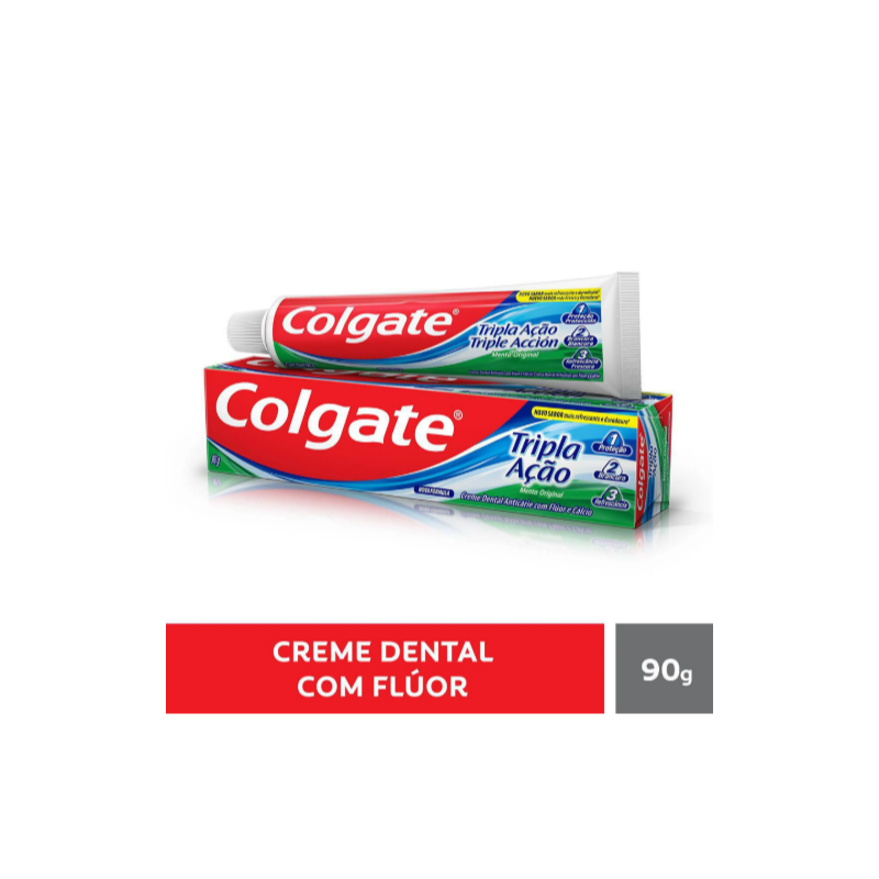 CREME DENTAL COLGATE TRIPLA AÇÃO MENTA ORIGINAL 90G