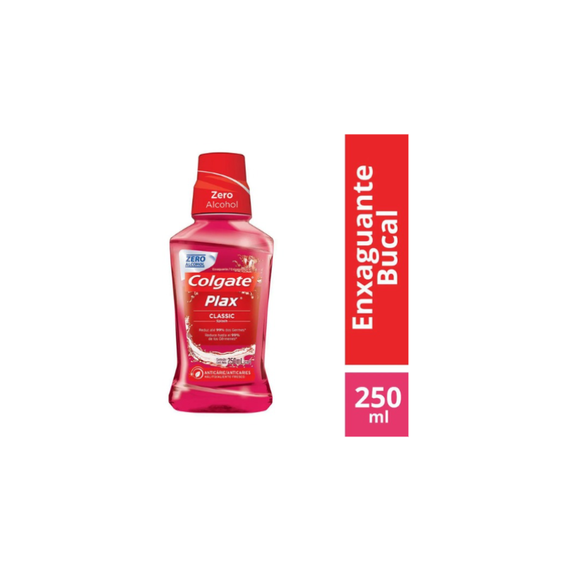 ENXAGUANTE BUCAL COLGATE PLAX CLASSIC ZERO ALCOOL 250ML