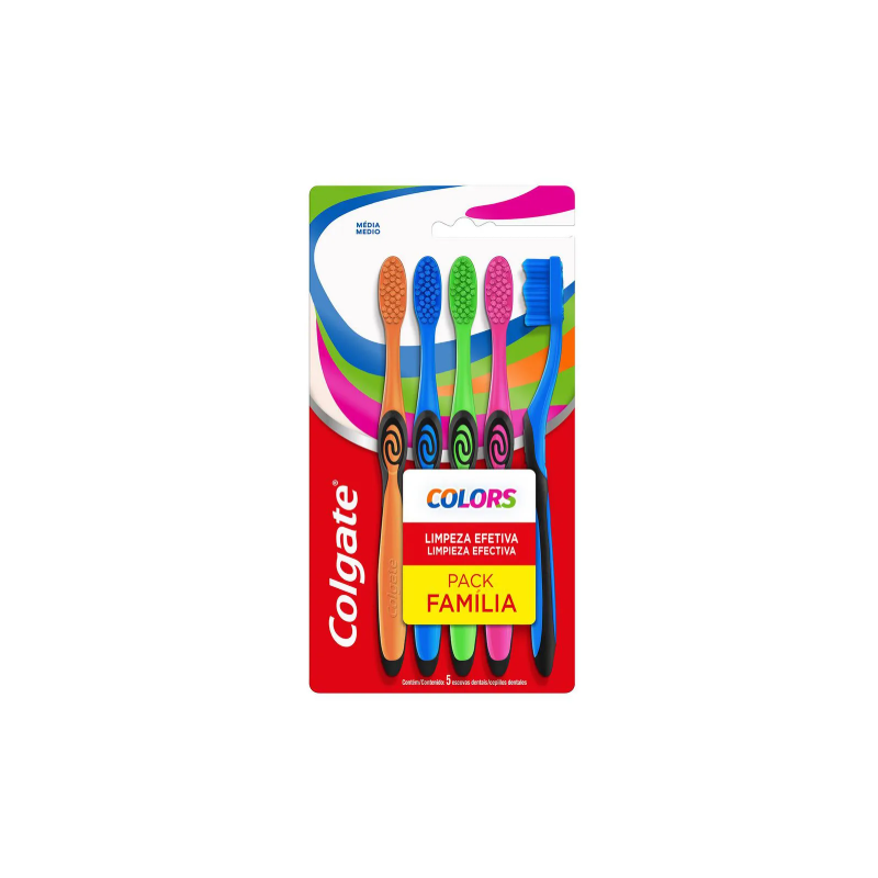 ESCOVA DENTAL COLGATE COLORS 5 UNIDADES