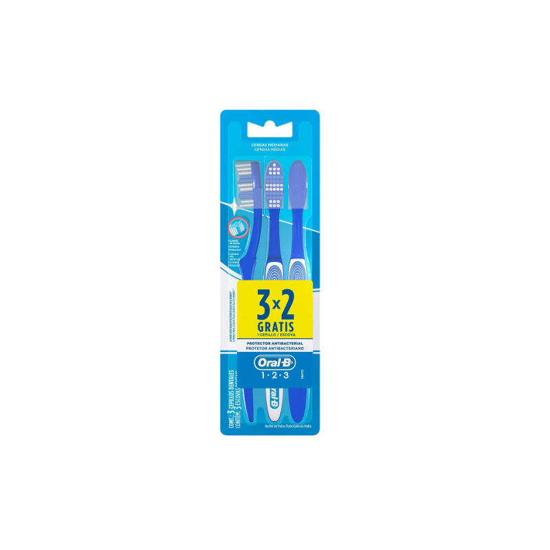 ESCOVA DENTAL ORAL-B 123 LIMPEZA BRILHANTE 3 UNIDADES
