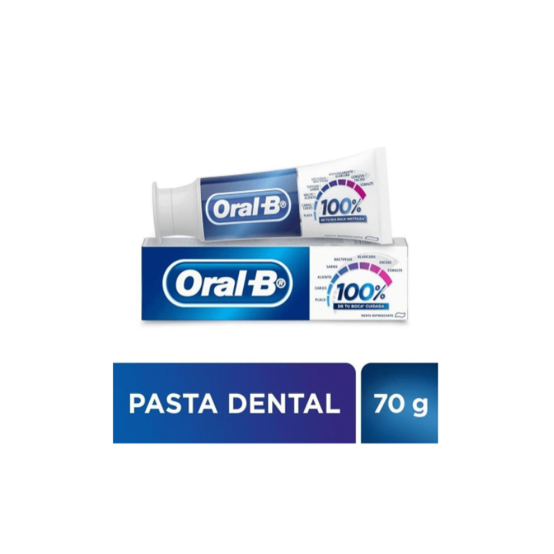 CREME DENTAL  ORAL B 100% 70g MENTA REFRESCANTE