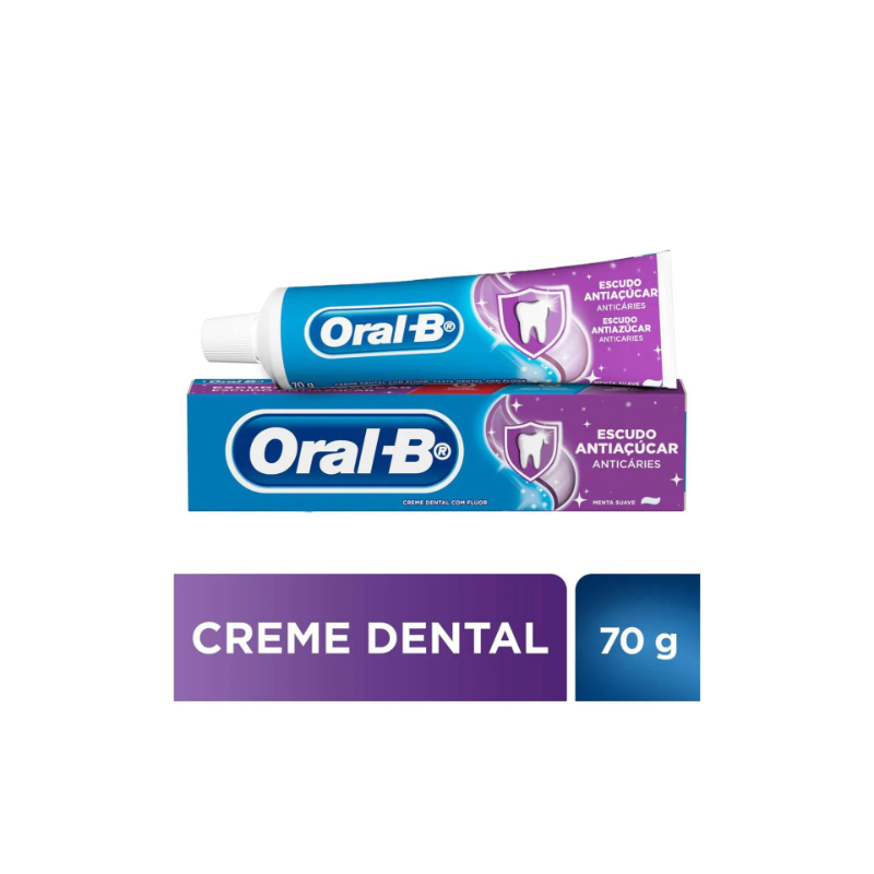 CREME DENTAL ORAL-B ESCUDO ANTIAÇUCAR ANTICARIES 70G