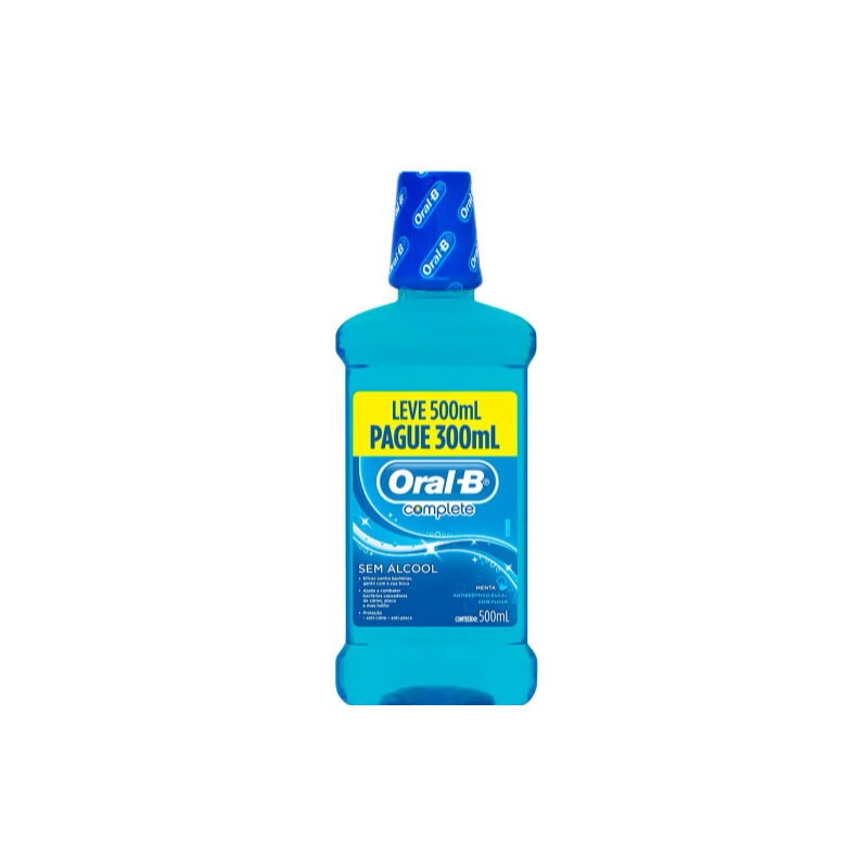 ENXAGUANTE ORAL B COMPLETE 4 EM 1 MENTA L500P300ML