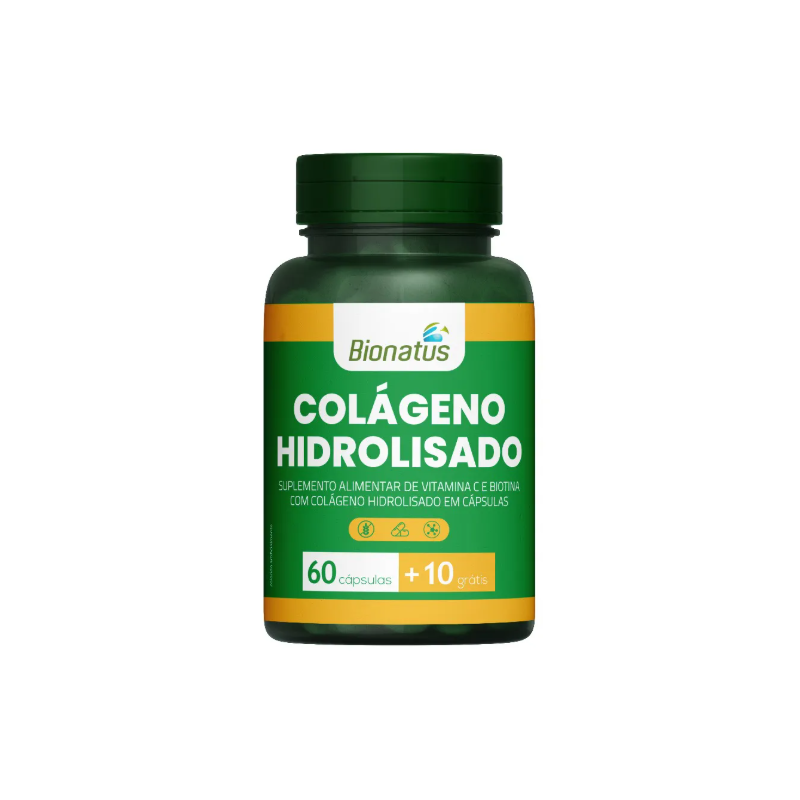 COLAGENO HIDROLISADO COM 60 CAPSULAS + 10 CAPSULAS BIONATUS