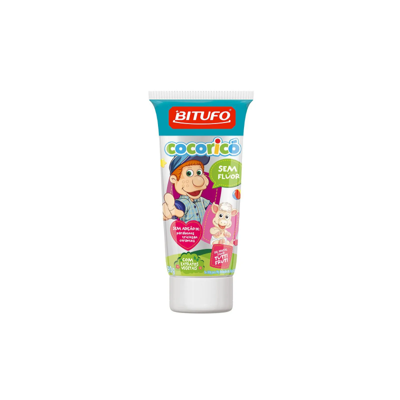 GEL DENTAL COCORICO SEM FLÚOR TUTTI FRUTT 90 GRAMAS
