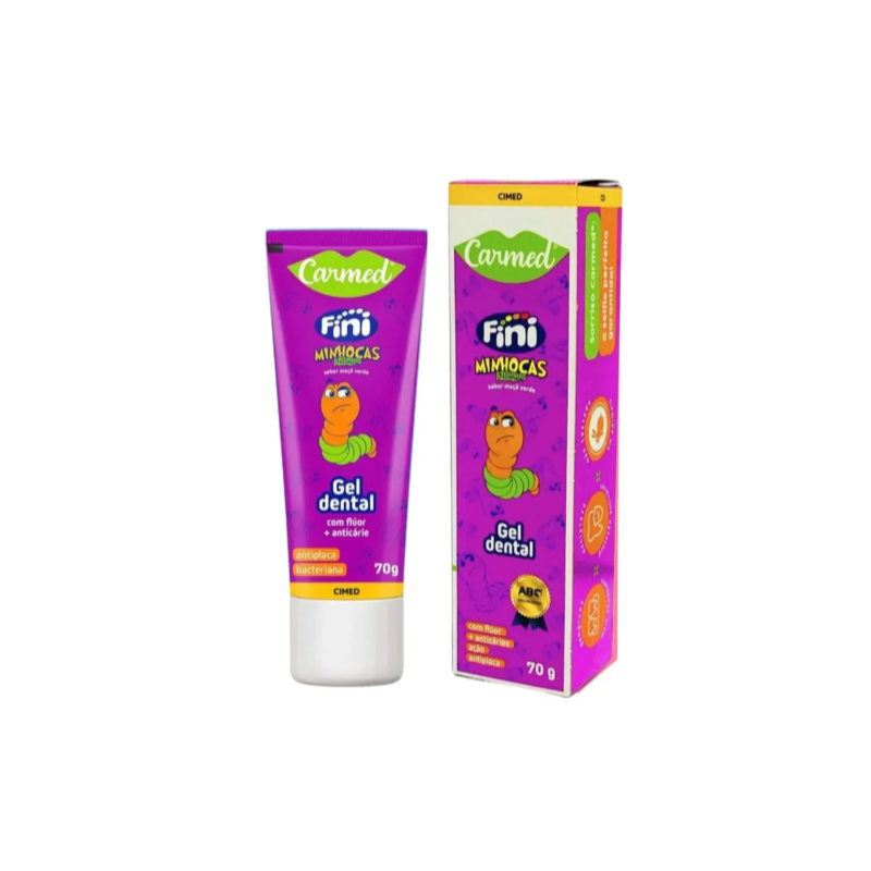 GEL DENTAL CARMED FINI MINHOCAS AZEDINHAS COM FLUOR 70G