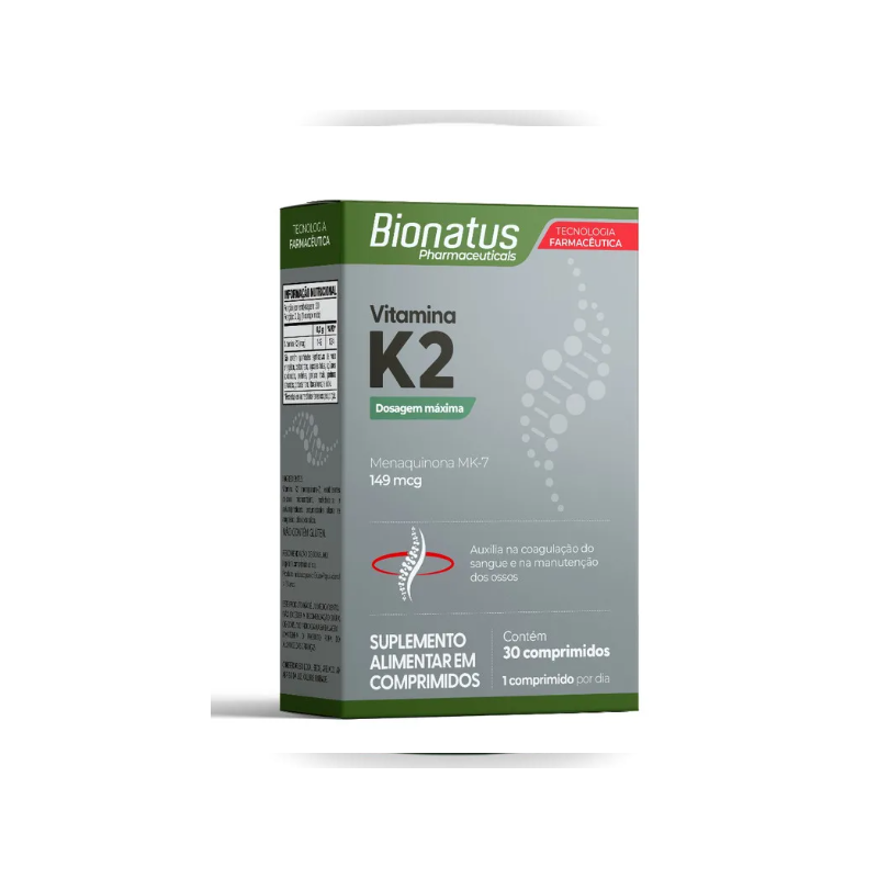 VITAMINA K2 COM 30 COMPRIMIDOS BIONATUS