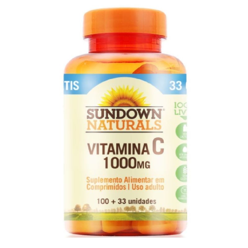 VITAMINA C SUNDOWN NATURALS 1000MG COM 100+33 COMPRIMIDOS