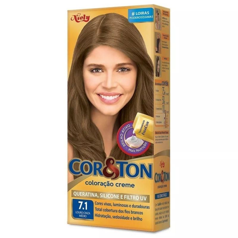 TINTURA COR&TON 7.1 LOURO CINZA MÉDIO