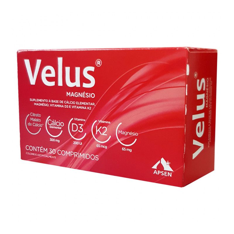 VELUS SUPLEMENTO MAGNESIO COM 30 COMPRIMIDOS-APSEN-