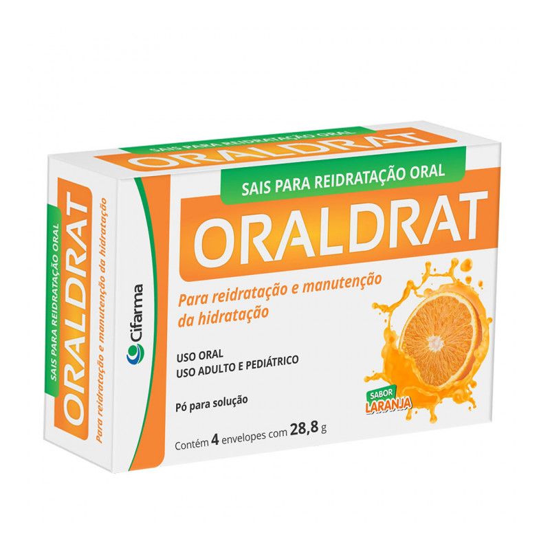 ORALDRAT SABOR LARANJA COM 4 ENVELOPES DE 28,8G
