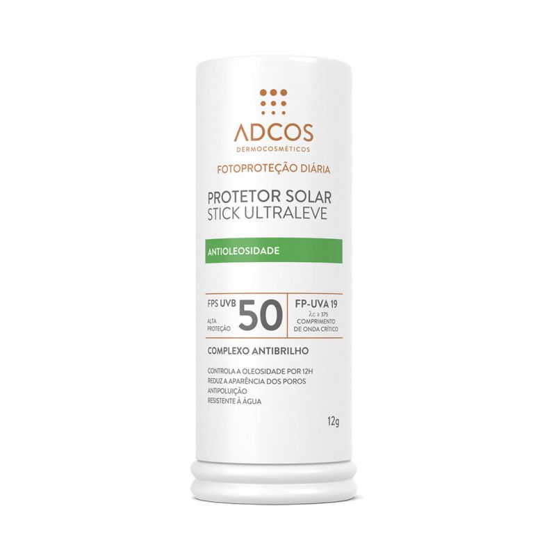 ADCOS PROTETOR SOLAR STICK ULTRALEVE FPS50 ICOLOR 12 GRAMAS