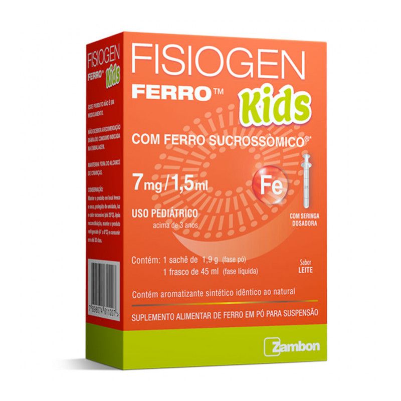 FISIOGEM FERRO KIDS 7MG SABOR LEITE COM 1,5 ML