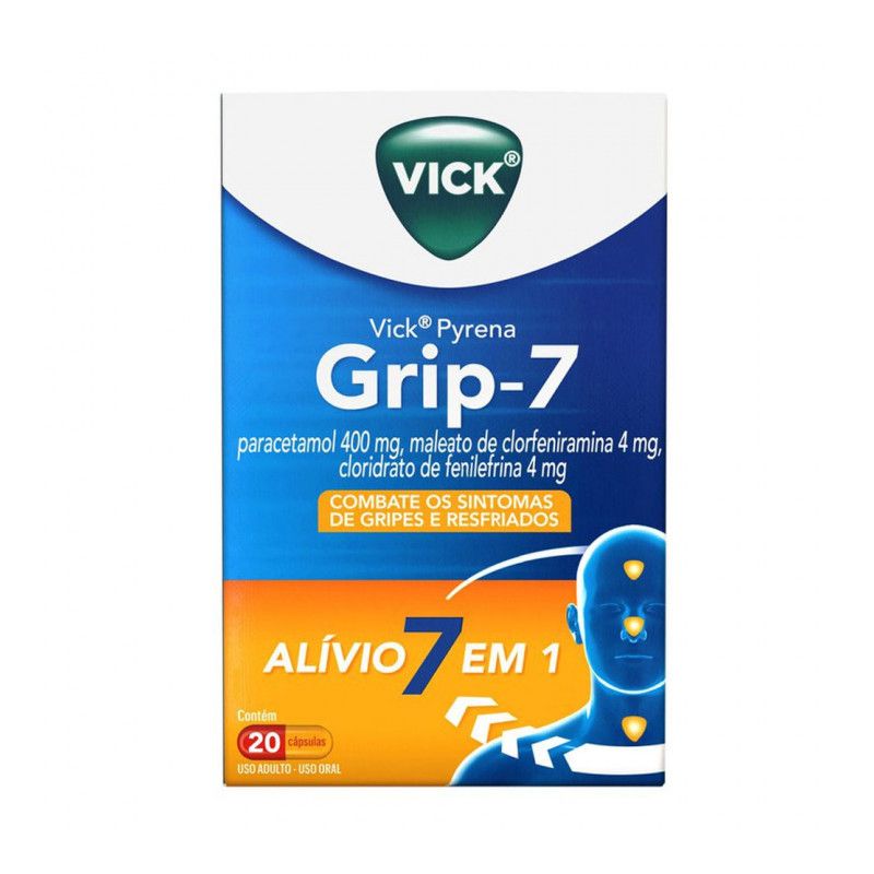VICK PYRENA GRIP 7 COM 20 CAPSULAS
