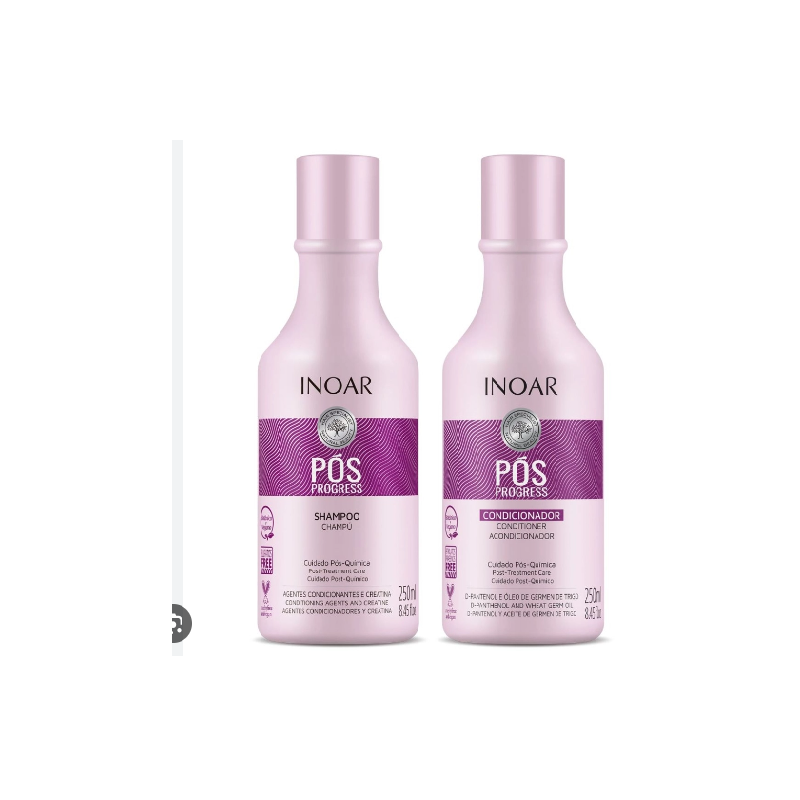 KIT INOAR PÓS PROGRESSIVA SHAMPOO 250ML+CONDICIONADOR  250ML