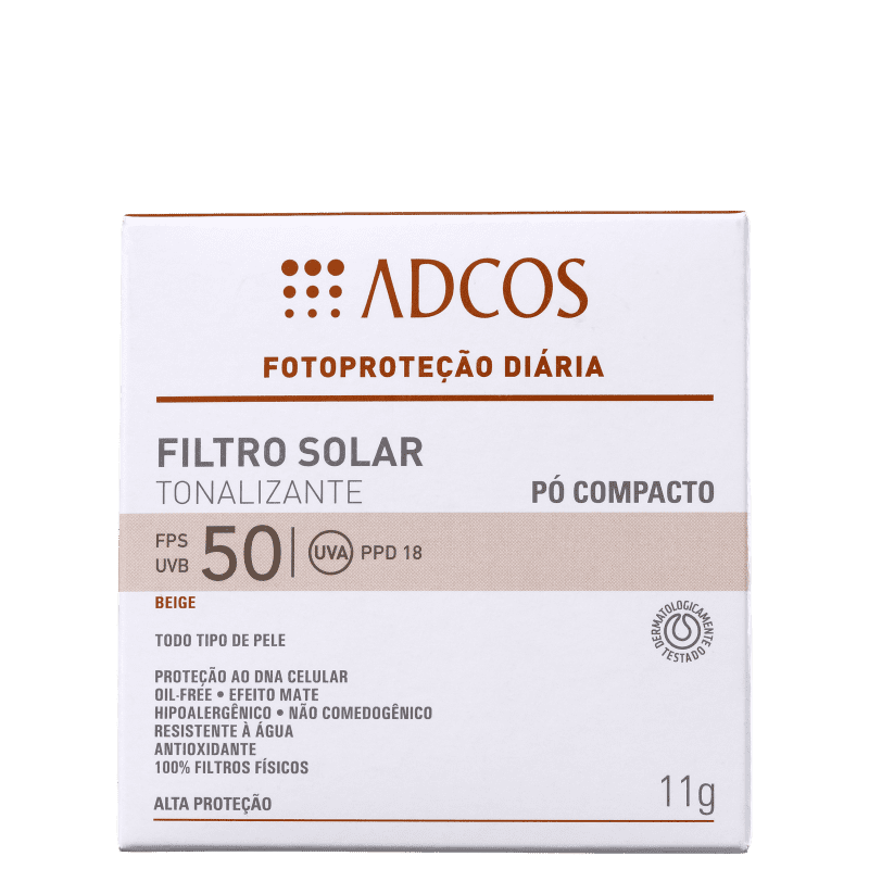 ADCOS PÓ COMPACTO FPS50 TONALIZANTE BEGE 11G