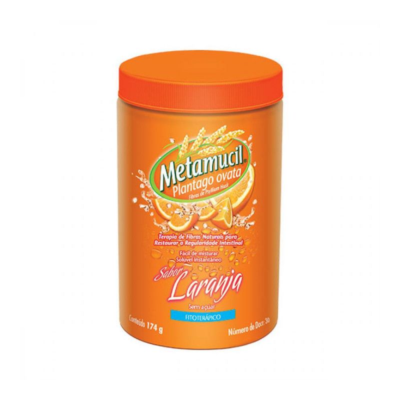 METAMUCIL FIBRAS 0,562G/G SABOR LARANJA COM 174 GRAMAS 