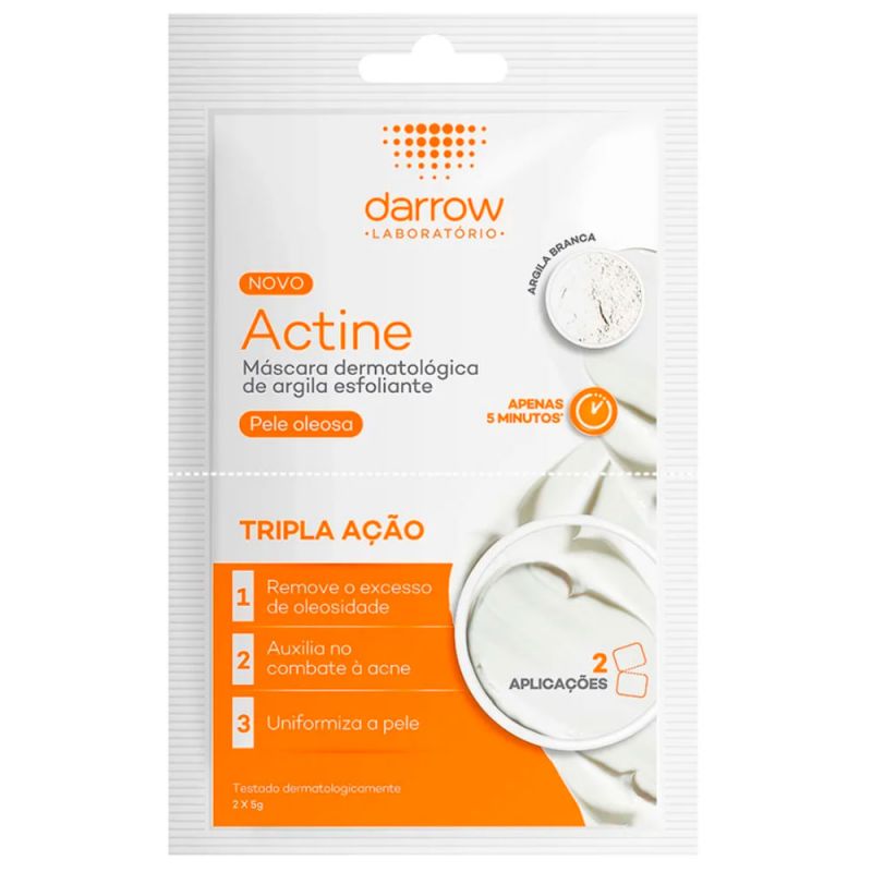 MÁSCARA FACIAL DE ARGILA ESFOLIANTE  ACTINE COM 2 SACHES 5G