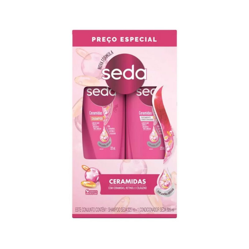 KIT SHAMPOO+CONDICIONADOR SOS CERAMIDAS SEDA 325ML 
