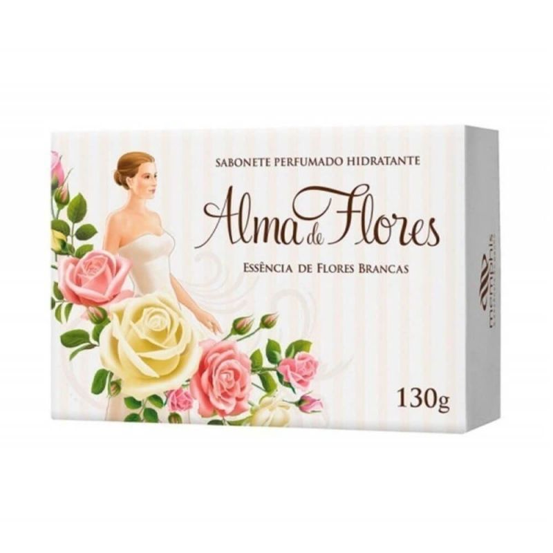 SABONETE EM BARRA ALMA DE FLORES FLORES BRANCAS 130G