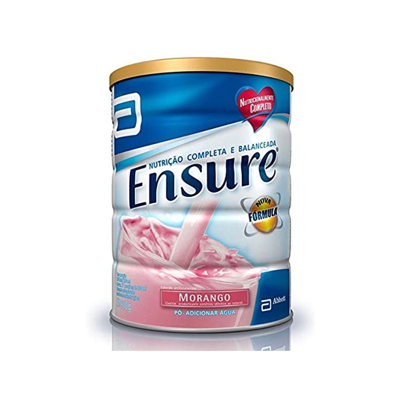 ENSURE PÓ SUPLEMENTO ALIMENTAR SABOR MORANGO 900G 