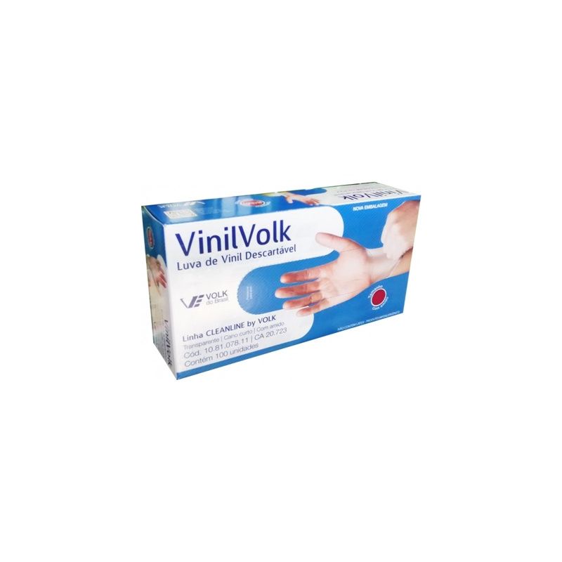 LUVA VINIL VOLK  EG C/100 UNID