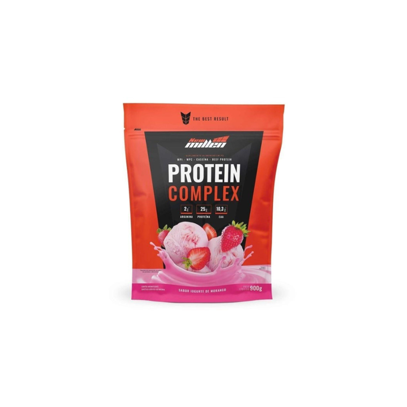 PROTEIN COMPLEX NEW MILLEN IOGURTE DE MORANGO SACHÊ COM 900G