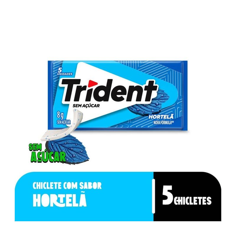 CHICLETE TRIDENT HORTELÃ 8G