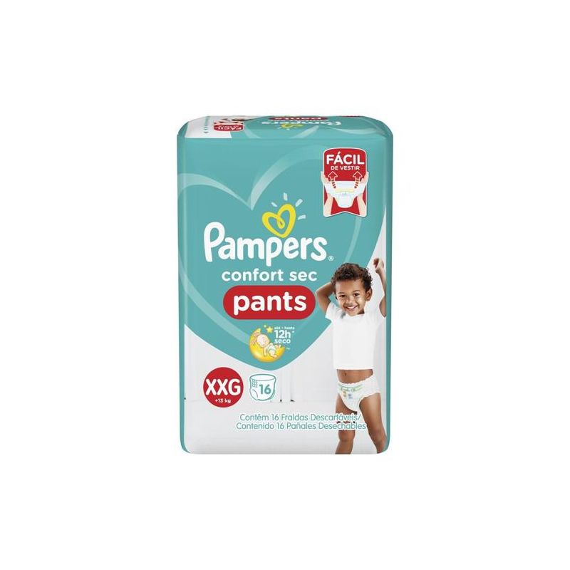 FRALDA PAMPERS CONFORT SEC PANTS XXG COM 16 UNIDADES