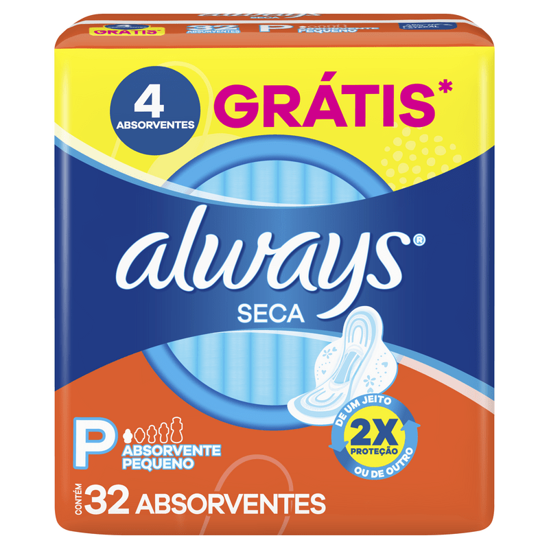 ABSORVENTE ALWAYS SECA COM 32 UNIDADES
