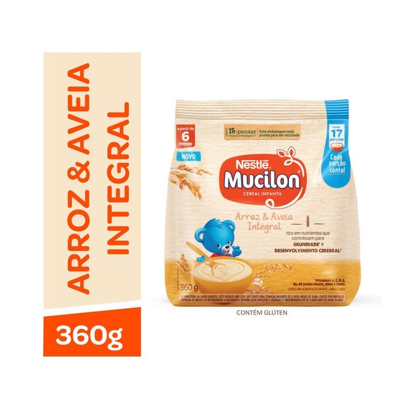 MUCILON SACHÊ ARROZ E AVEIA INTEGRAL COM 360 GRAMAS