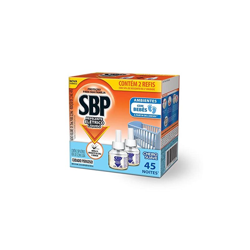 REPEL SBP ELETRICO REFIL 45 NOITES 2 UNIDADE SUAVE