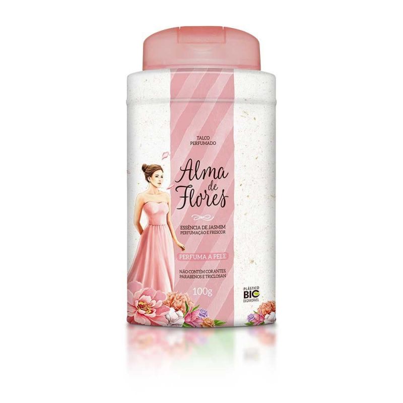 TALCO ALMA DE FLORES ESSENCIA DE JASMIM 100GRAMAS