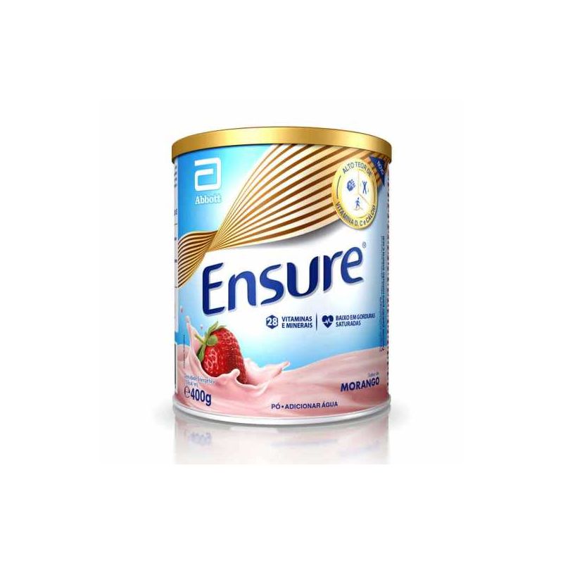 ENSURE PÓ SUPLEMENTO ALIMENTAR SABOR MORANGO 400G 